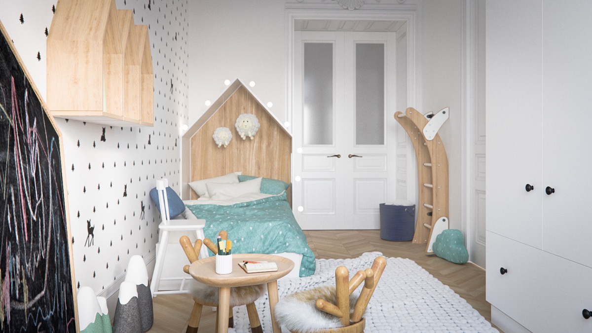 natural-wood-design-accents for kids room