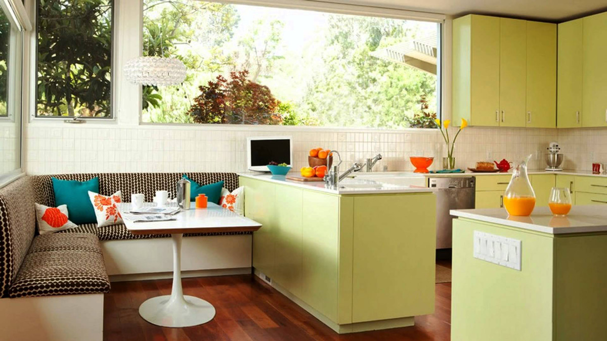 simple modern lime kitchen 