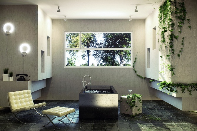 Nature concept for bathroom