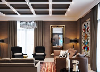 Elegant living room design in the apartment