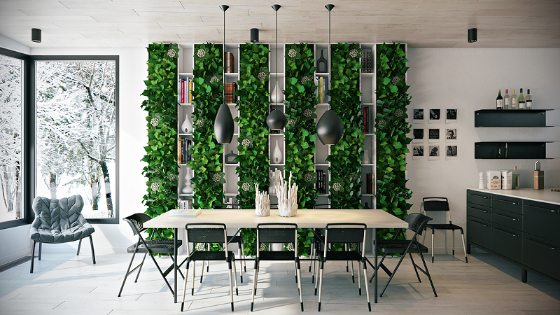 Natural dining room interior