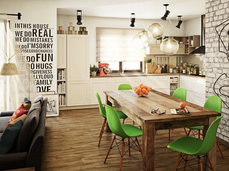 Stylish dining room for young couple