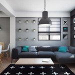 Living room design with black side
