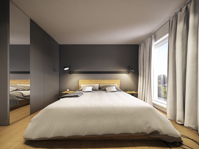 Minimalist gray bedroom