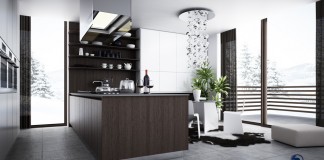 contemporary black and white kitchen design
