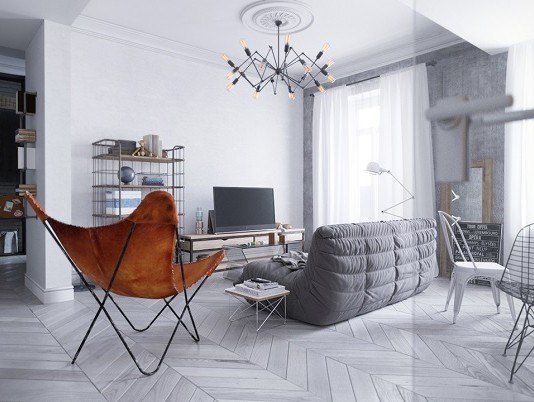 Luminous Loft Design For Apartment