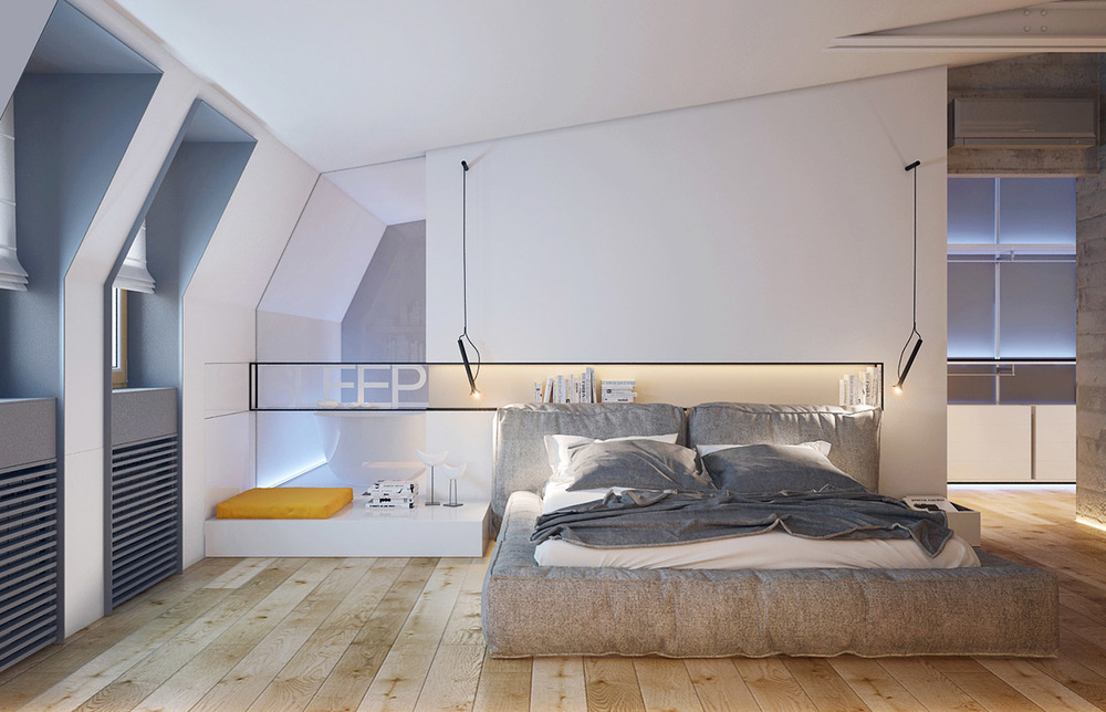 The Attic bedroom design For Masculine Men's Retreat 