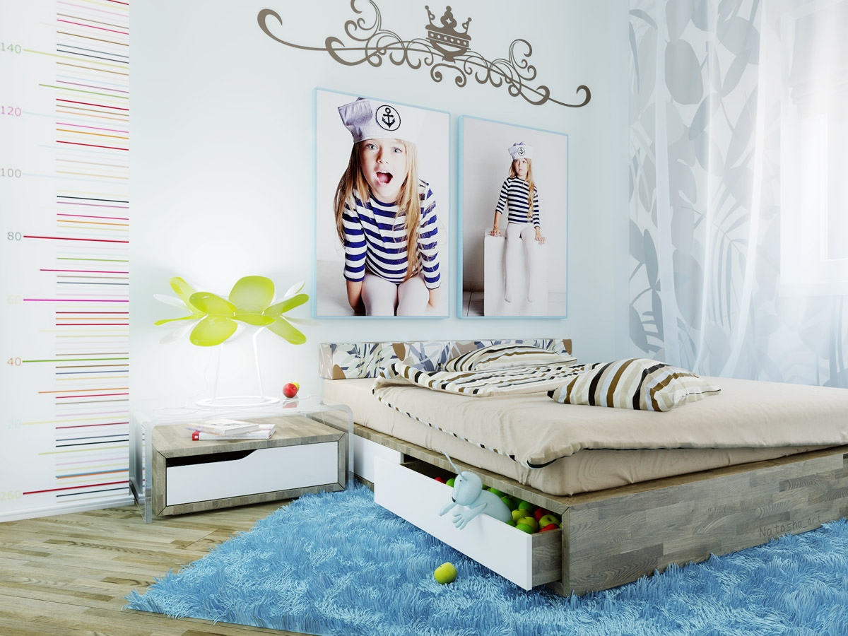 Blue paint for girls room decoration
