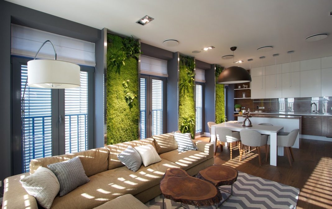 Natural Apartment Interior Design With Beautiful Indoor Gardening RooHome