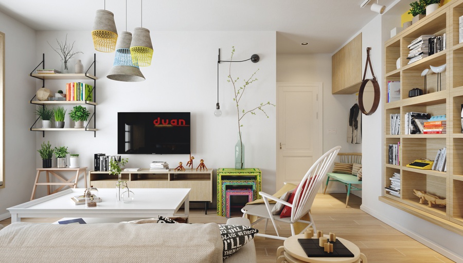 Nordic Living Room Interior Design Bring Out A Cheerful Impression Roohome