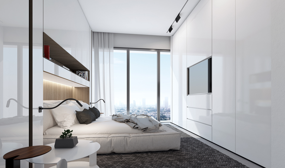 Monochrome bedroom design