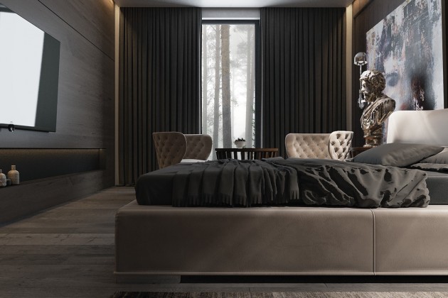 3 Amazing Dark Bedroom Interior Design - RooHome