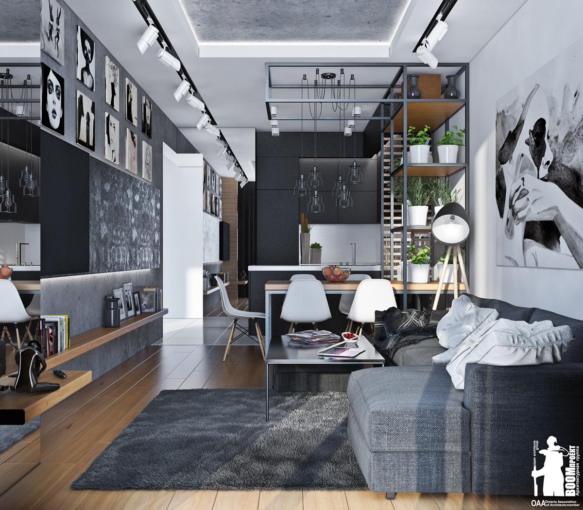 Monochrome living room color