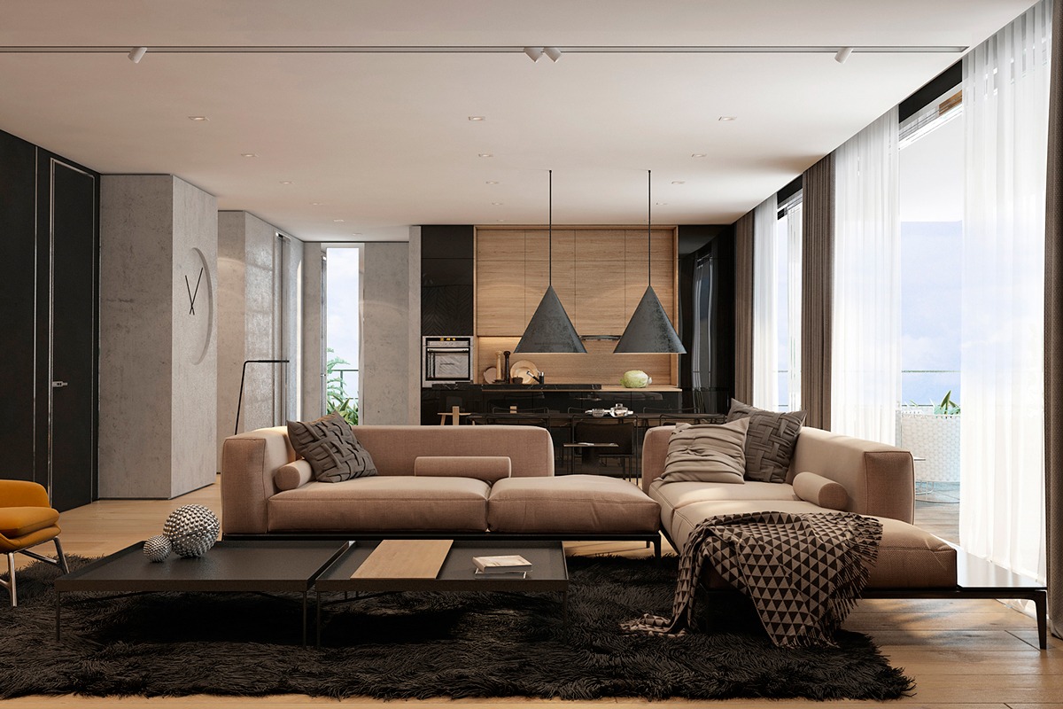 Modern Apartment Design Ideas With The Soft And Sleek Texture