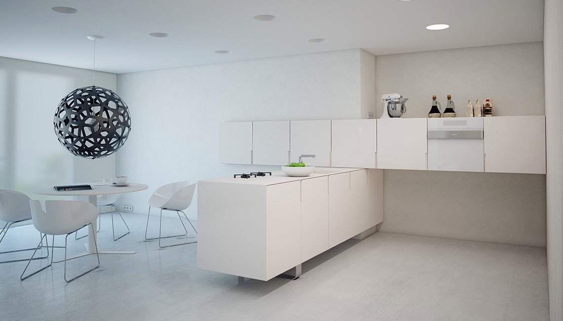 minimalist white dining room design