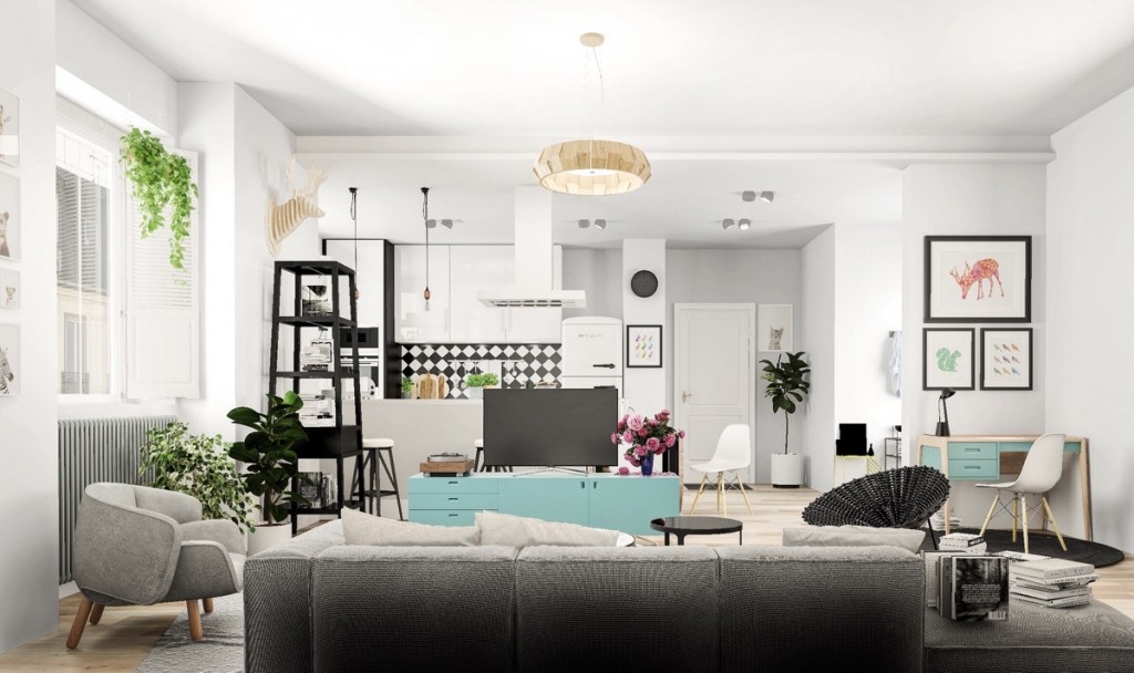 Nordic Living Room Interior Design Bring Out a Cheerful Impression ...