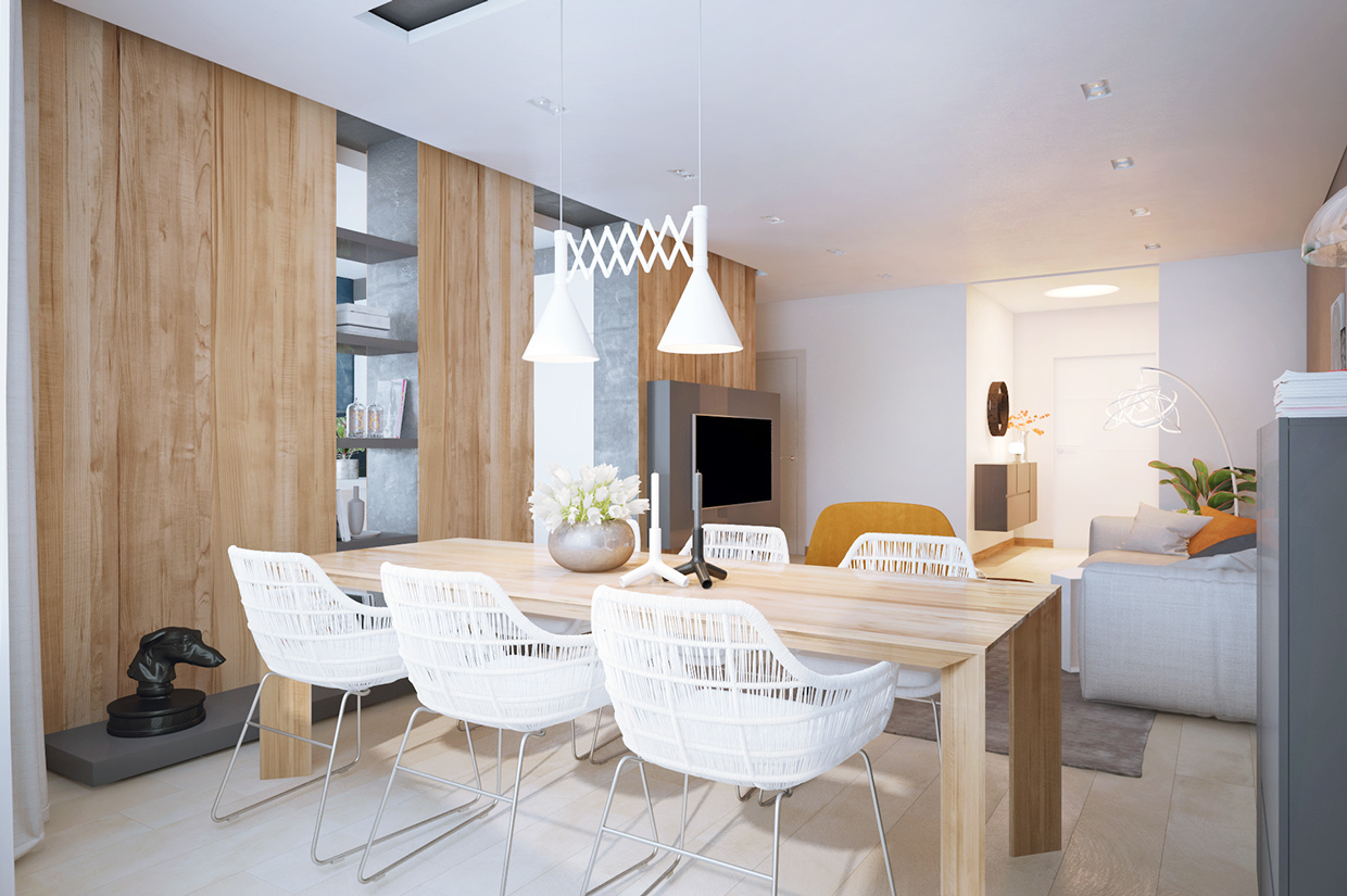 White dining room design