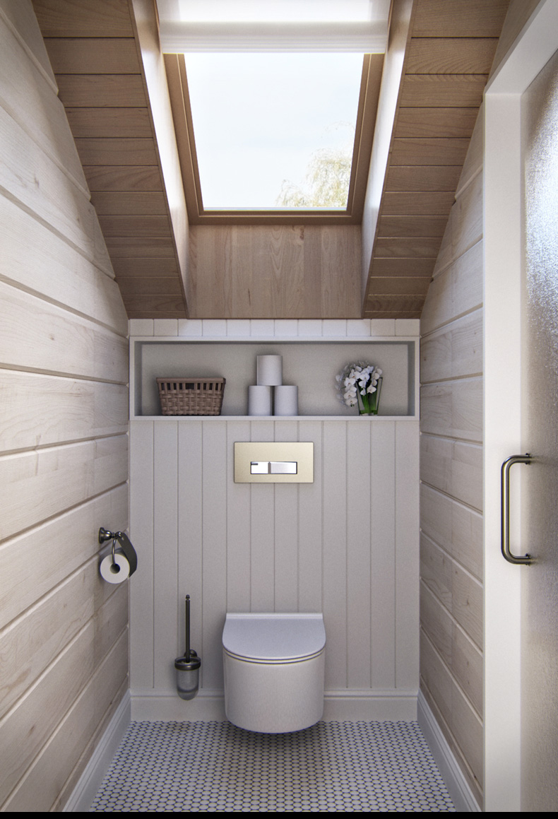 Attic bathroom design