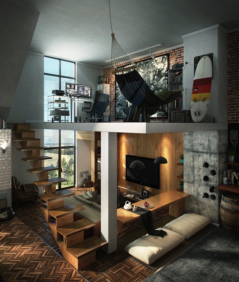 Loft apartment interior design