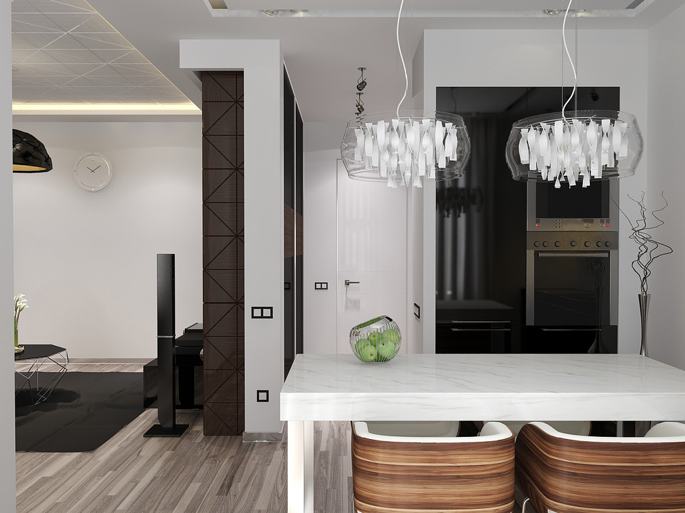 Gray apartment interior design