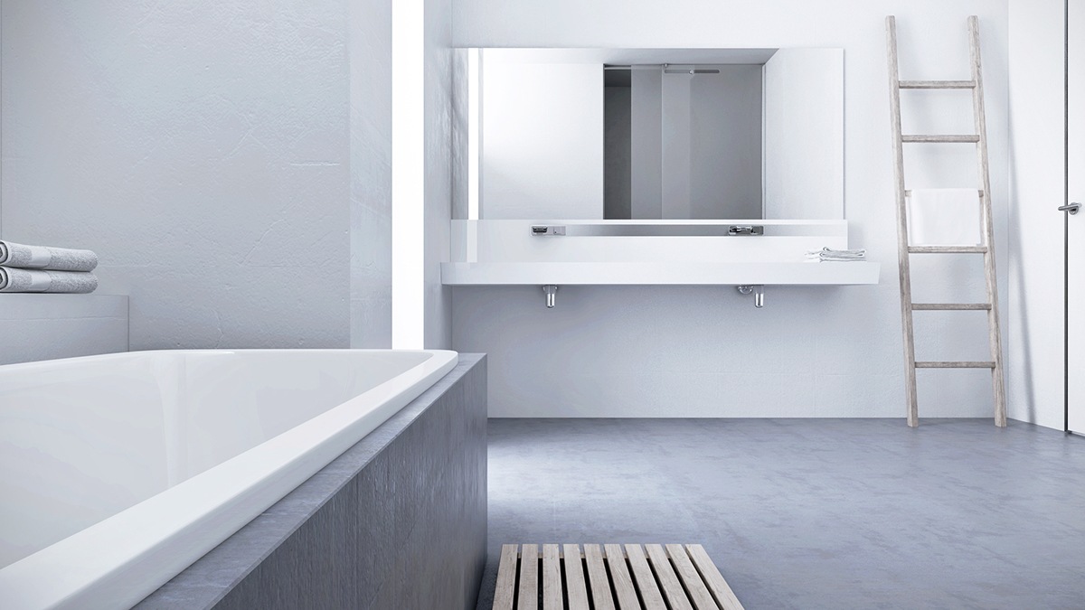 White bathroom design 