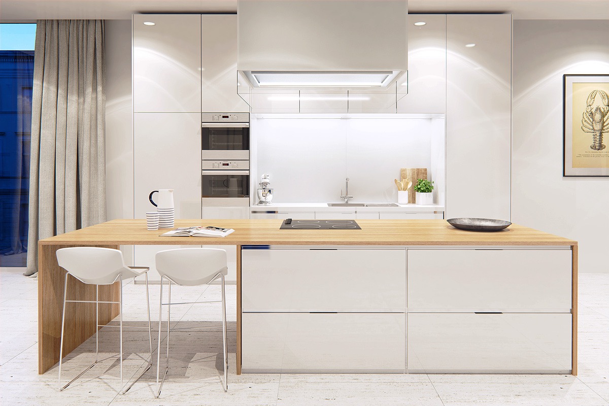 Modern white kitchen design