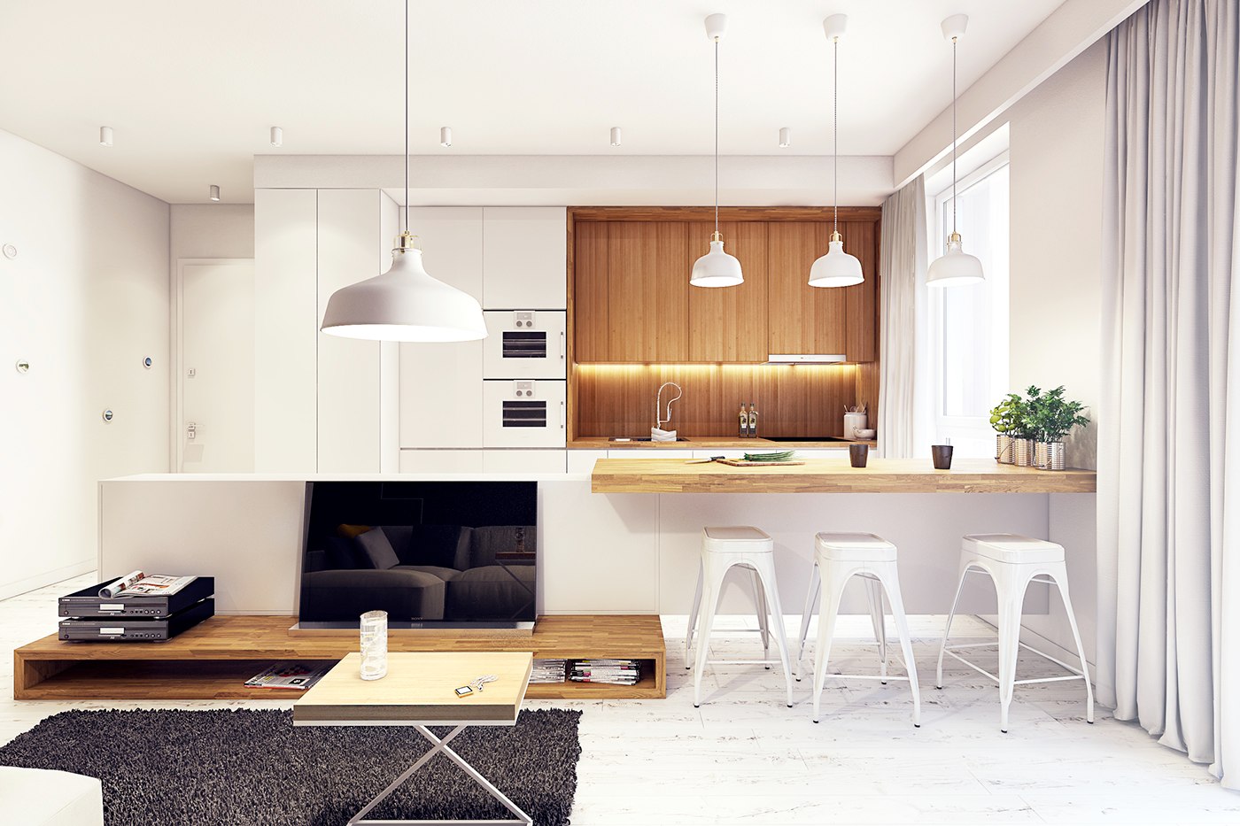 Modern white kitchen design