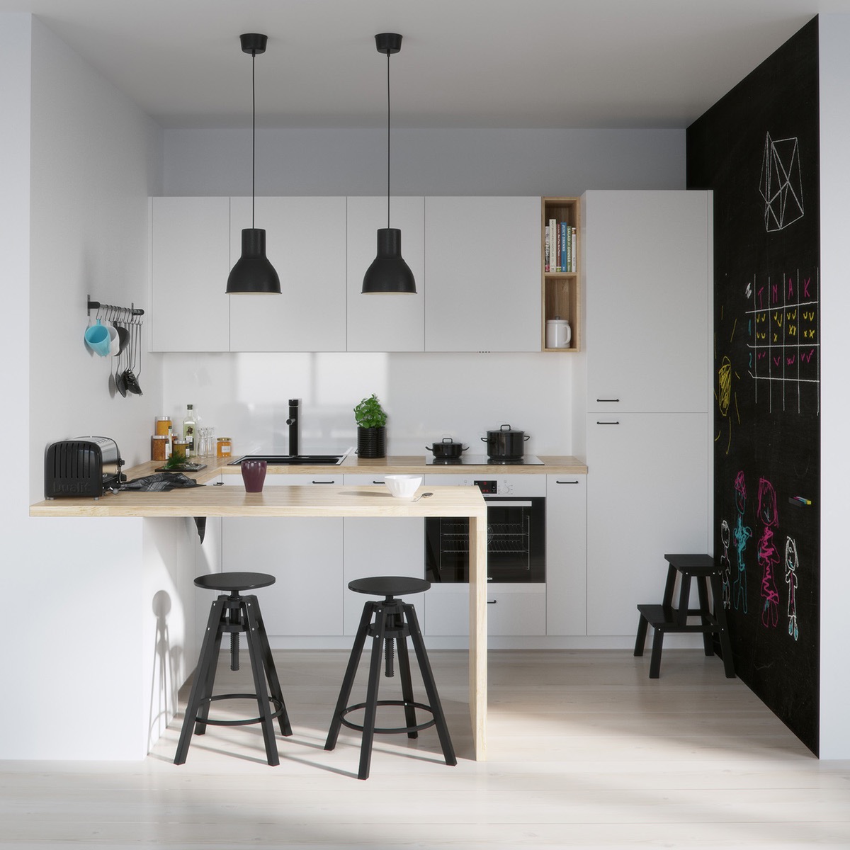 Modern white kitchen