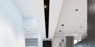 Black and white studio apartment design