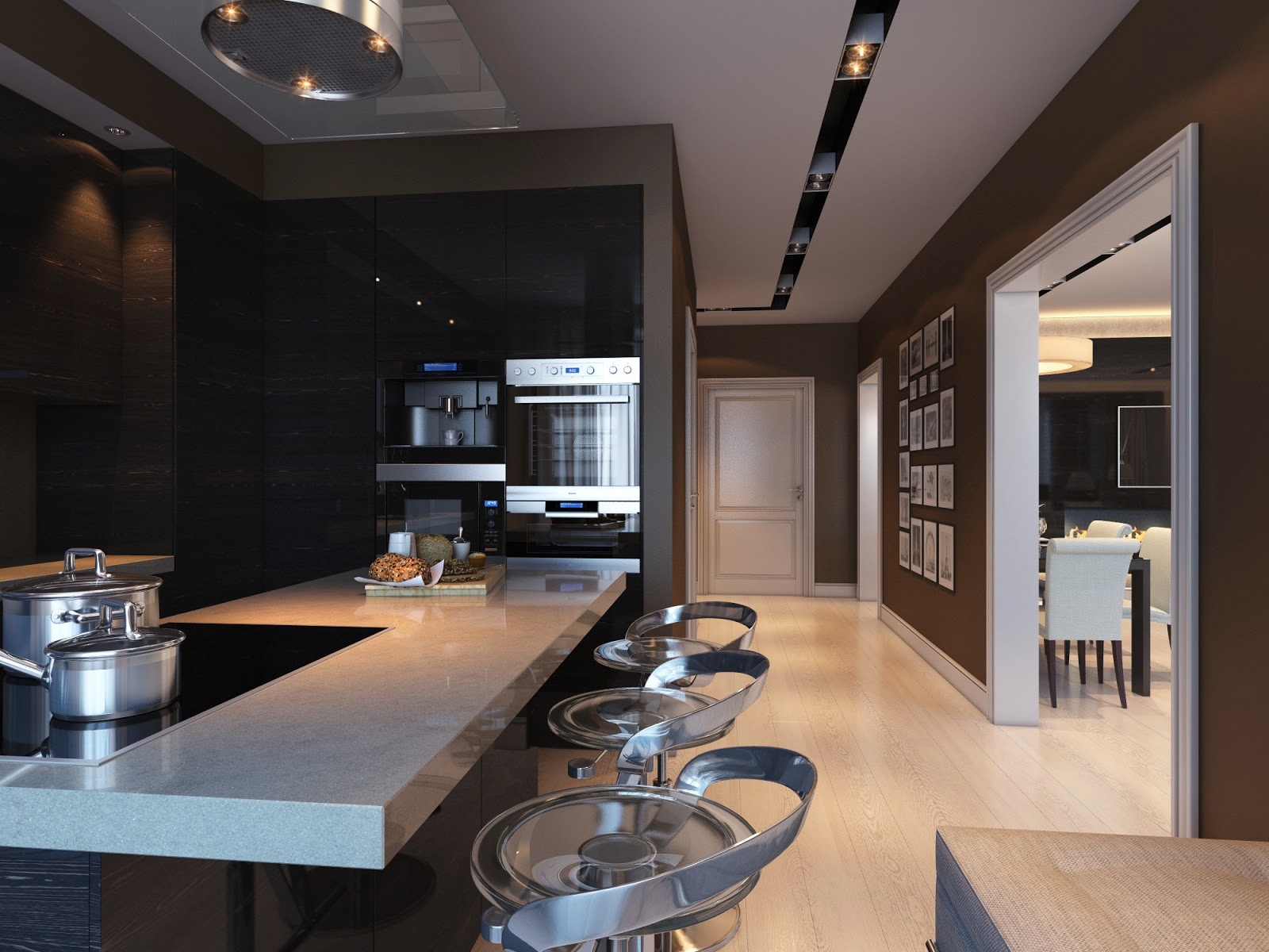 Black kitchen interior design