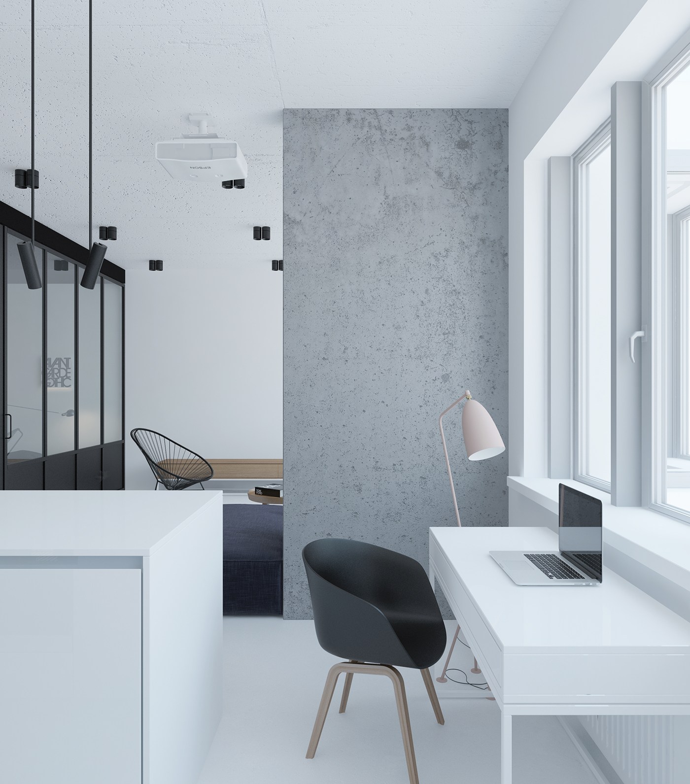 Black and white small apartment design ideas