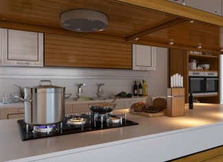 Brown kitchen interior design