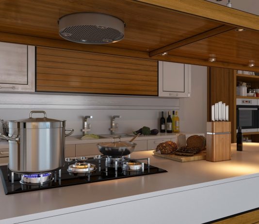 Brown kitchen interior design