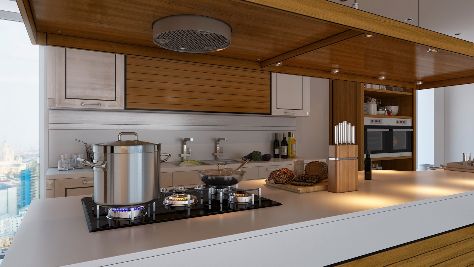 Brown kitchen interior design