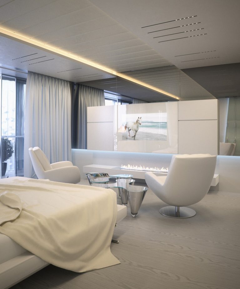 White Apartment Interior Design That Will makes you spellbound - RooHome - Calm White Apartment Interior Design