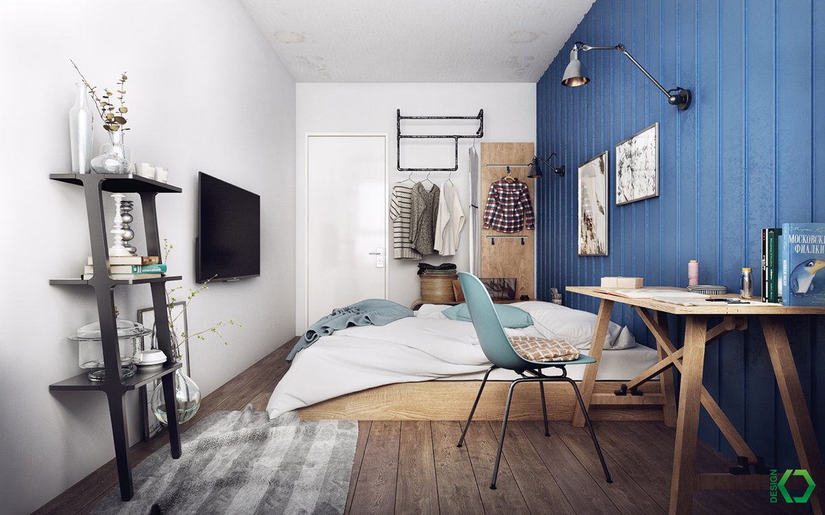 Scandinavian bedroom interior