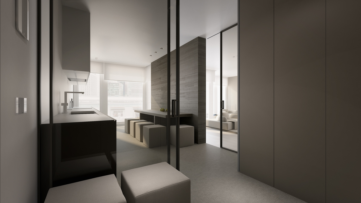 Minimalist gray interior design