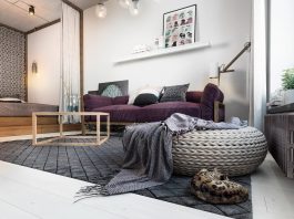 Small apartment design with Scandinavian style