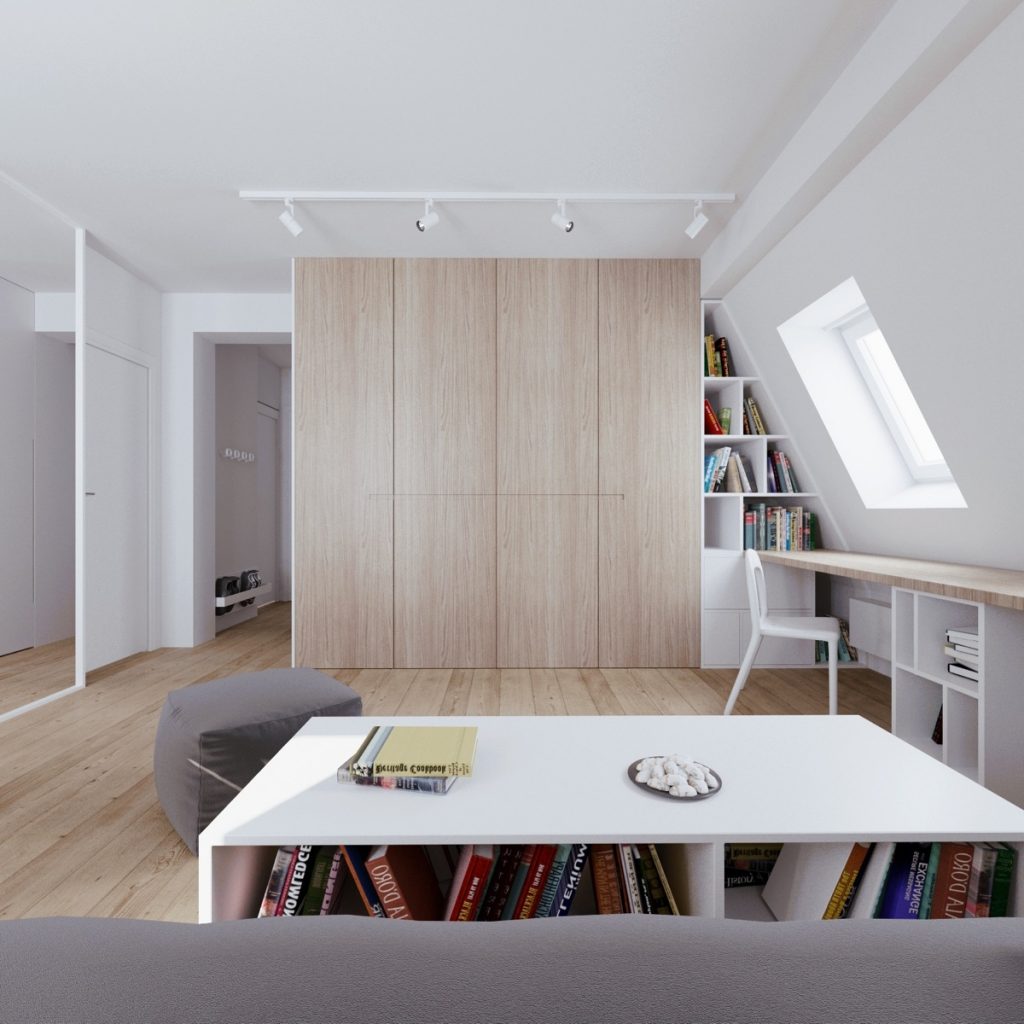 Small Apartment Renovation Design With A Cohesive Color Scheme photo