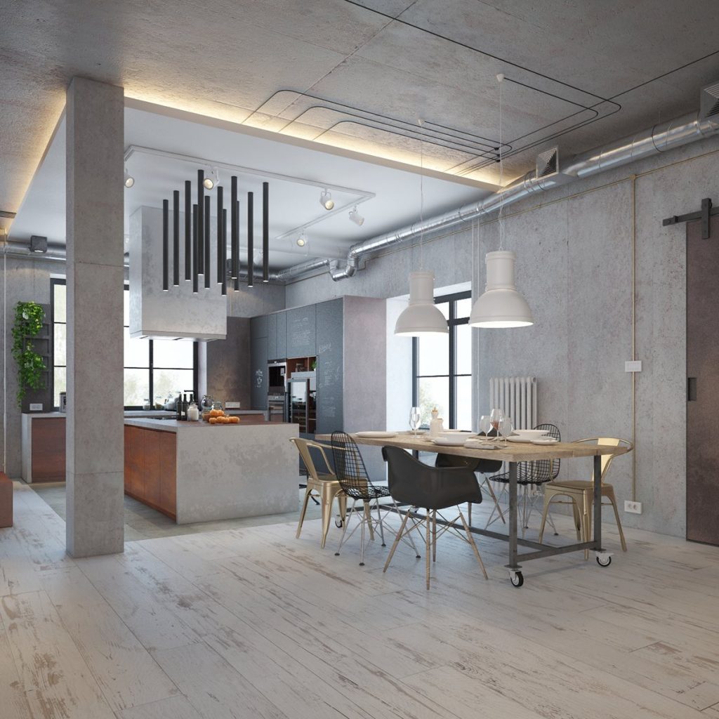 Industrial dining room design