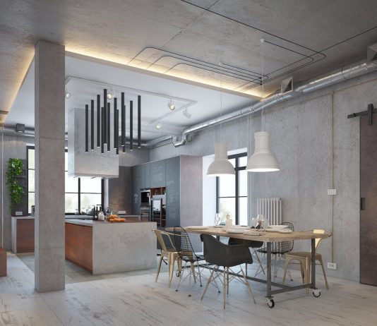 Industrial dining room design