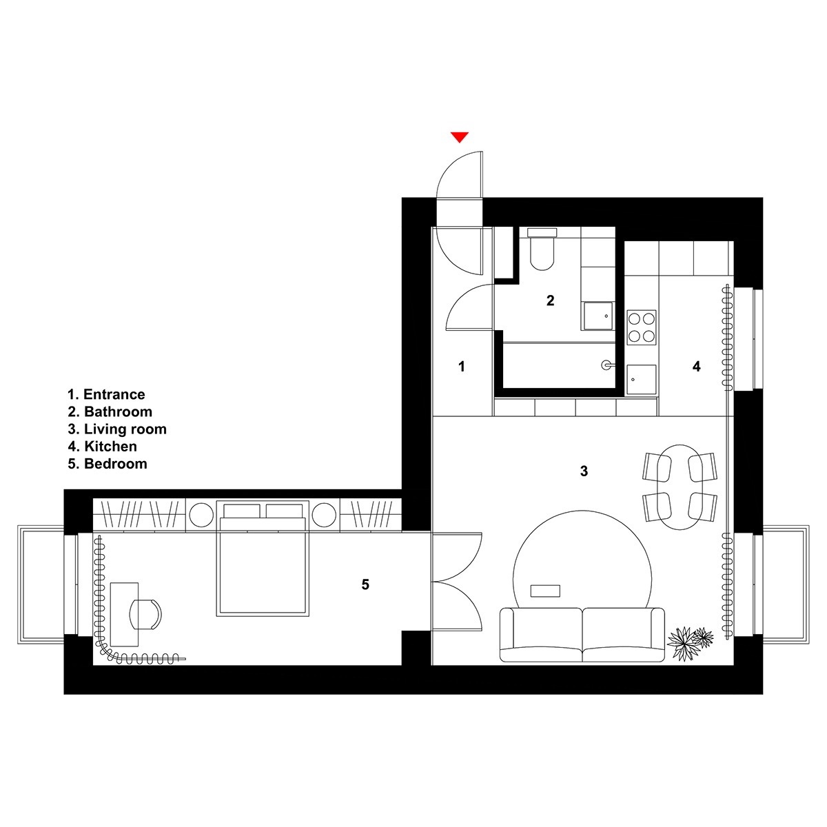 600 square feet apartment design plan