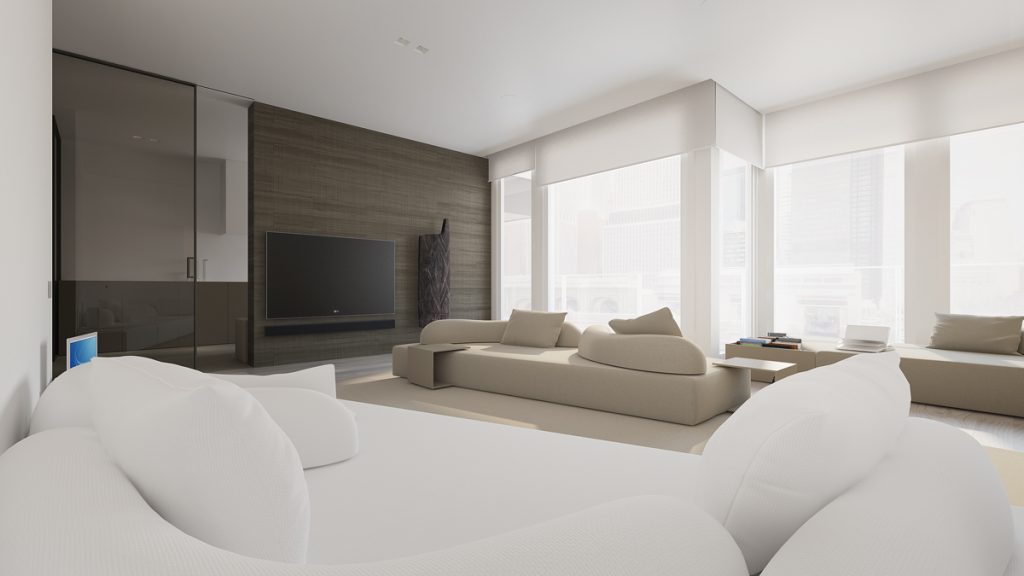 Minimalist Apartment Interior Design With Gray Color Paint Ideas - RooHome