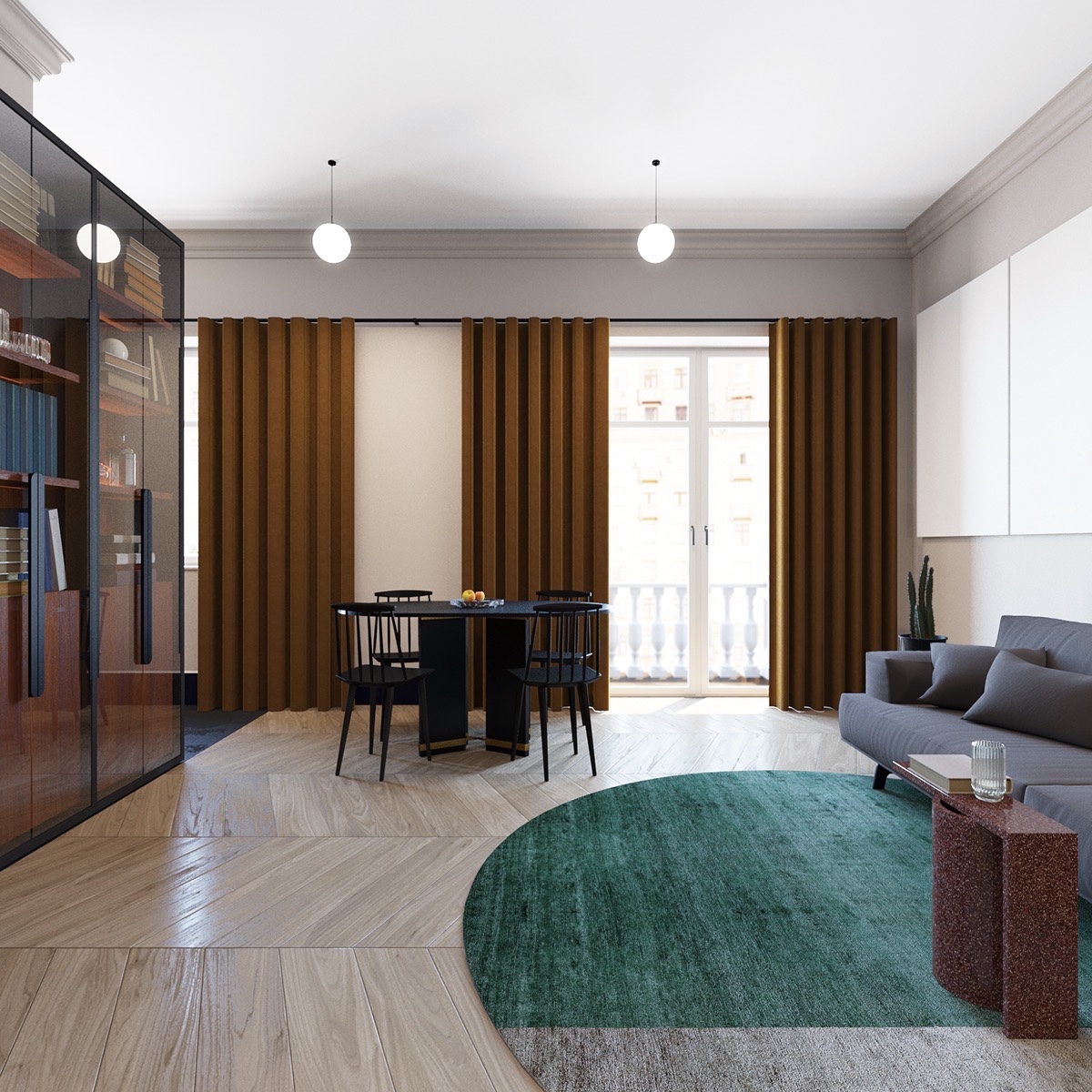600 Square Feet Apartment Design With Wonderful Maximalist