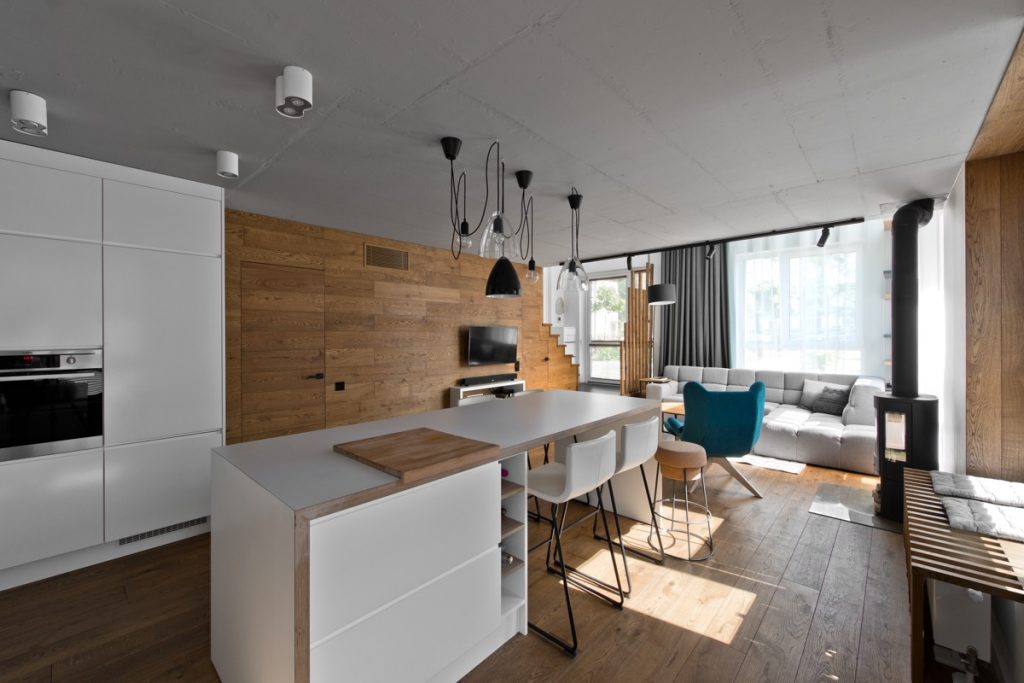 View of Scandinavian loft Apartment interior Design With Perfect floor plan ...