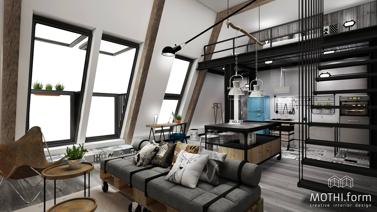 Industrial living room