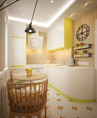 Minimalist design combining white and yellow