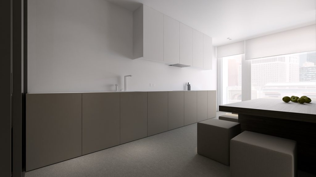 Minimalist Apartment Interior Design With Gray Color Paint Ideas - RooHome