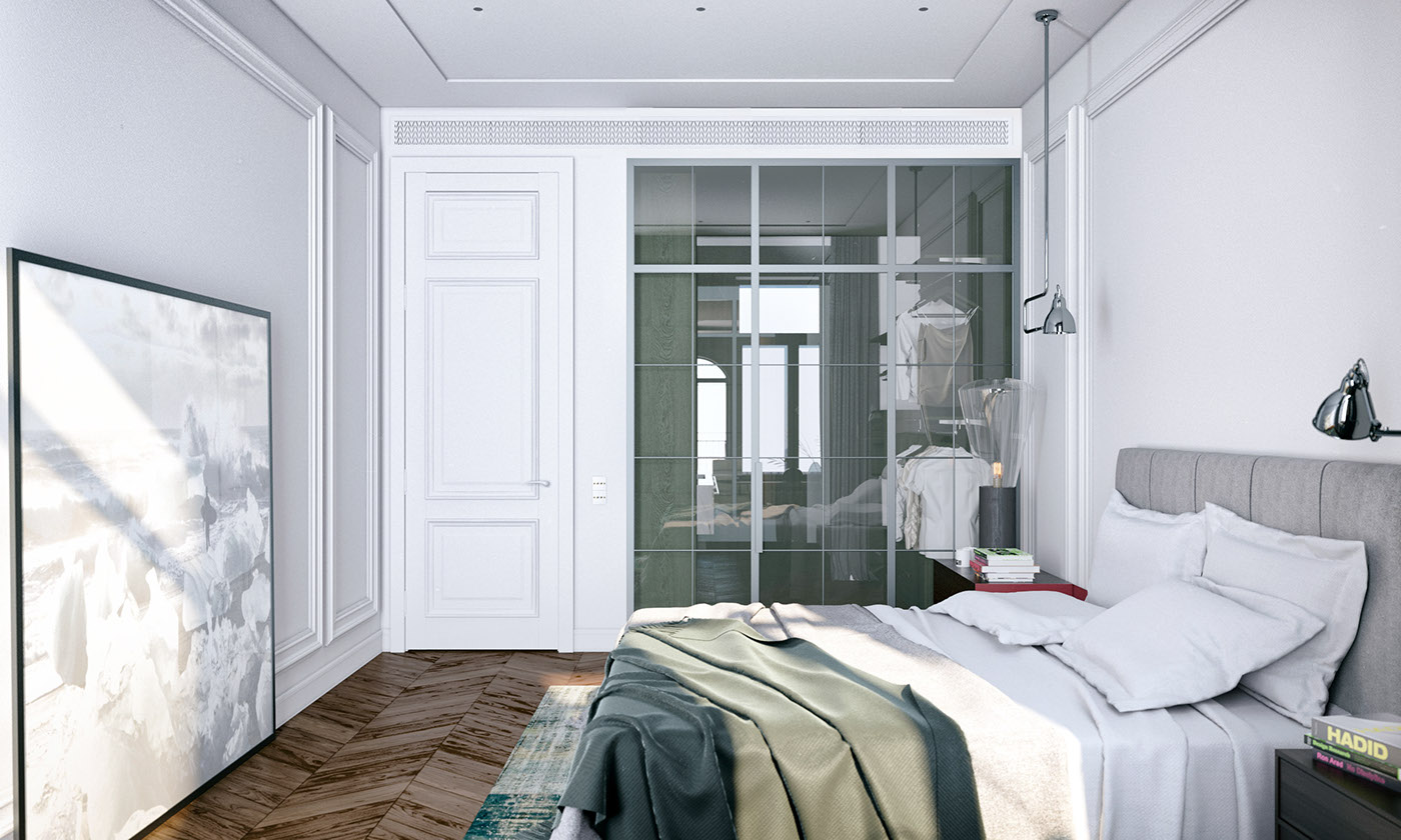 white minimalist bedroom interior design and decor
