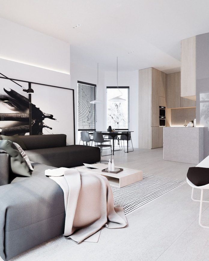 Modern Stylish Apartment Interior Design In A Simplicity - RooHome